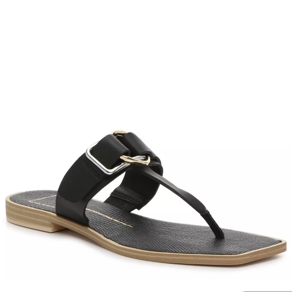 Dolce Vita Ilene sandals black square toe women’s 9.5 buckle EUC